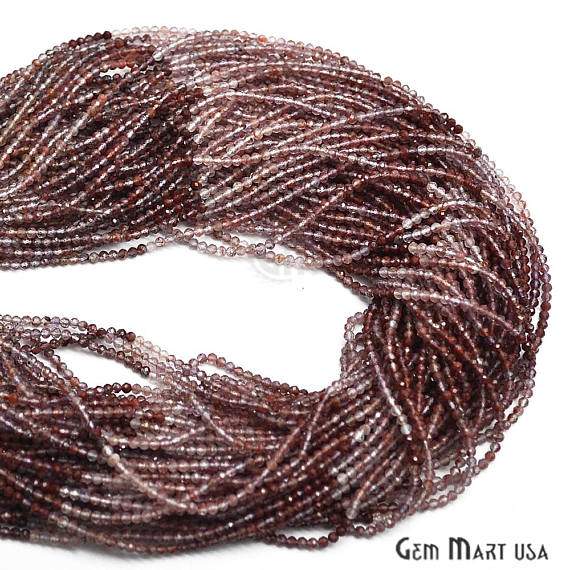 Rondelle Beads, 12-13 Inch Bead Strands, Natural Strung Gemstone, 2-2.5mm, Faceted, GemMartUSA (70000)