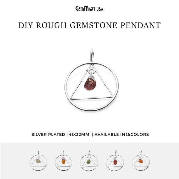 Rough Gemstone 41x32mm Silver...