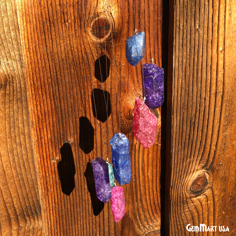 Wind Chime in Rainbow Quartz for Outside, Melodic Tones, Gift for Patio, Porch, Lawn Garden Backyard & Outdoor Home Decor