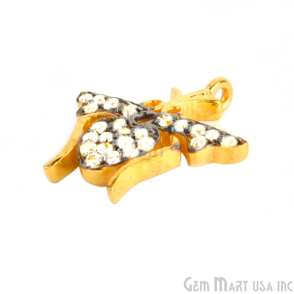 Mosquito' CZ Pave Gold Vermeil Charm for Bracelet & Pendants - GemMartUSA