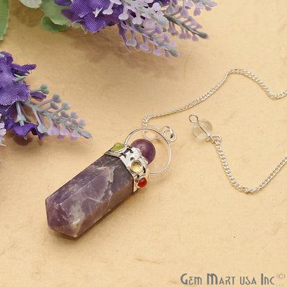 Gemstone Pencil Point Pendulum Pendant 49x15MM (Pick Your Gemstone) - GemMartUSA