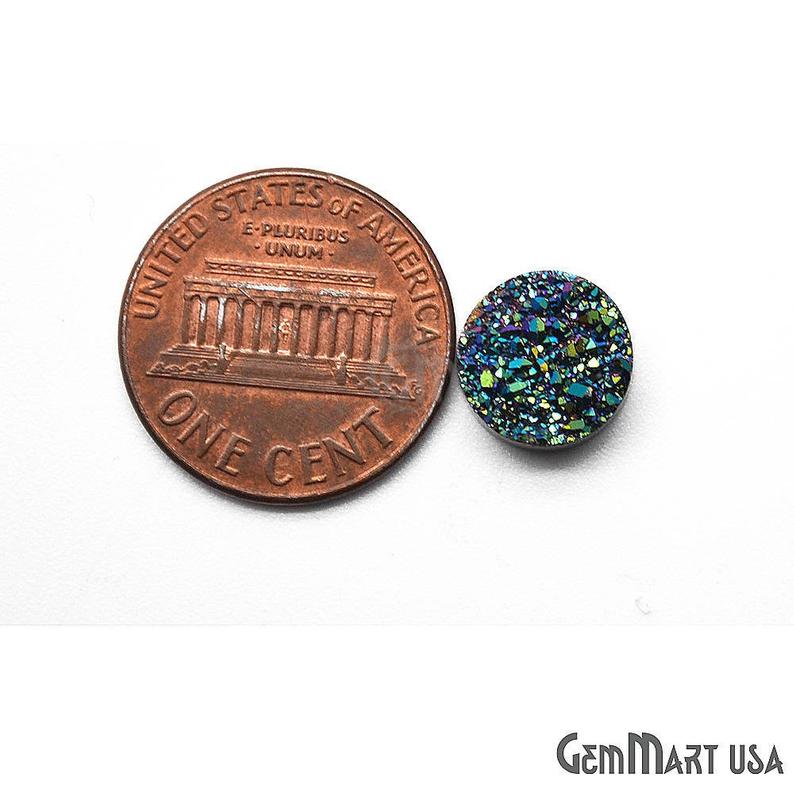 Plain Druzy 10mm Round Shape Loose Cabochon (Pick Your Color)