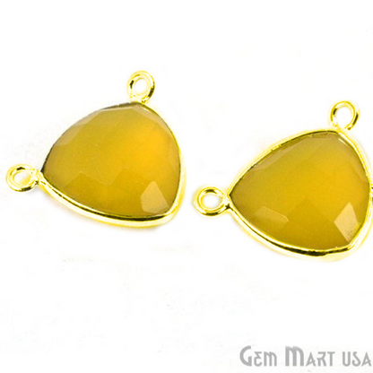 Trillion 10mm Cat Bail Gold Plated Bezel Gemstone Connector