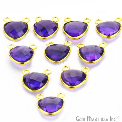 Trillion 10mm Cat Bail Gold Plated Bezel Gemstone Connector