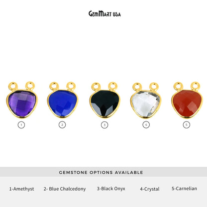 Trillion 12mm Cat Bail Gold Bezel Gemstone Connector