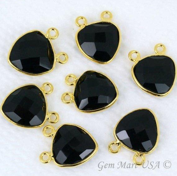 Trillion 12mm Cat Bail Gold Bezel Gemstone Connector