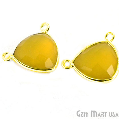 Trillion 12mm Cat Bail Gold Bezel Gemstone Connector