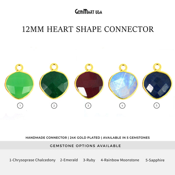 Heart 12mm Gold Bezel...