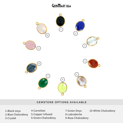 Oval 15x20mm Single Bail Gold Bezel Gemstone Connector