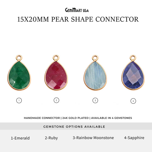 Pear 15x20mm Gold Bezel...