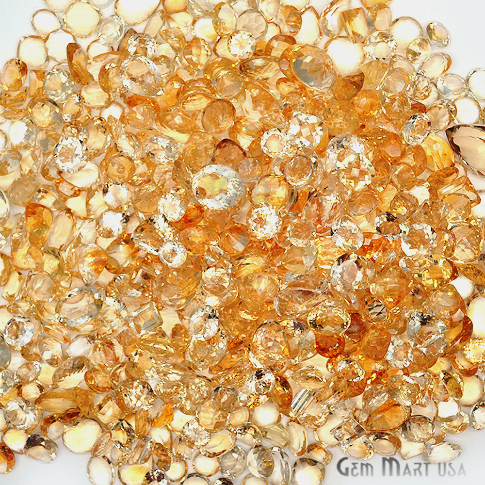 100Cts Big Size Wholesale Citrine Mix Shape 20-10mm Loose Gemstones - GemMartUSA