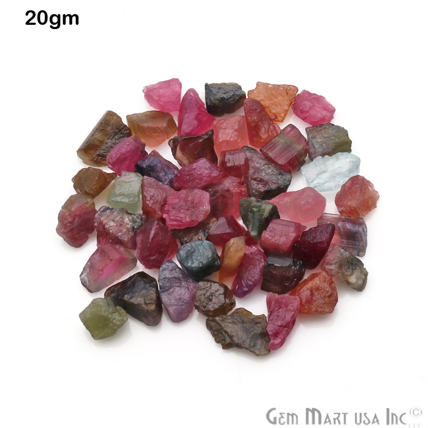 0.71oz Lot Multi Tourmaline Rough Tiny Loose Birth Gemstone - GemMartUSA