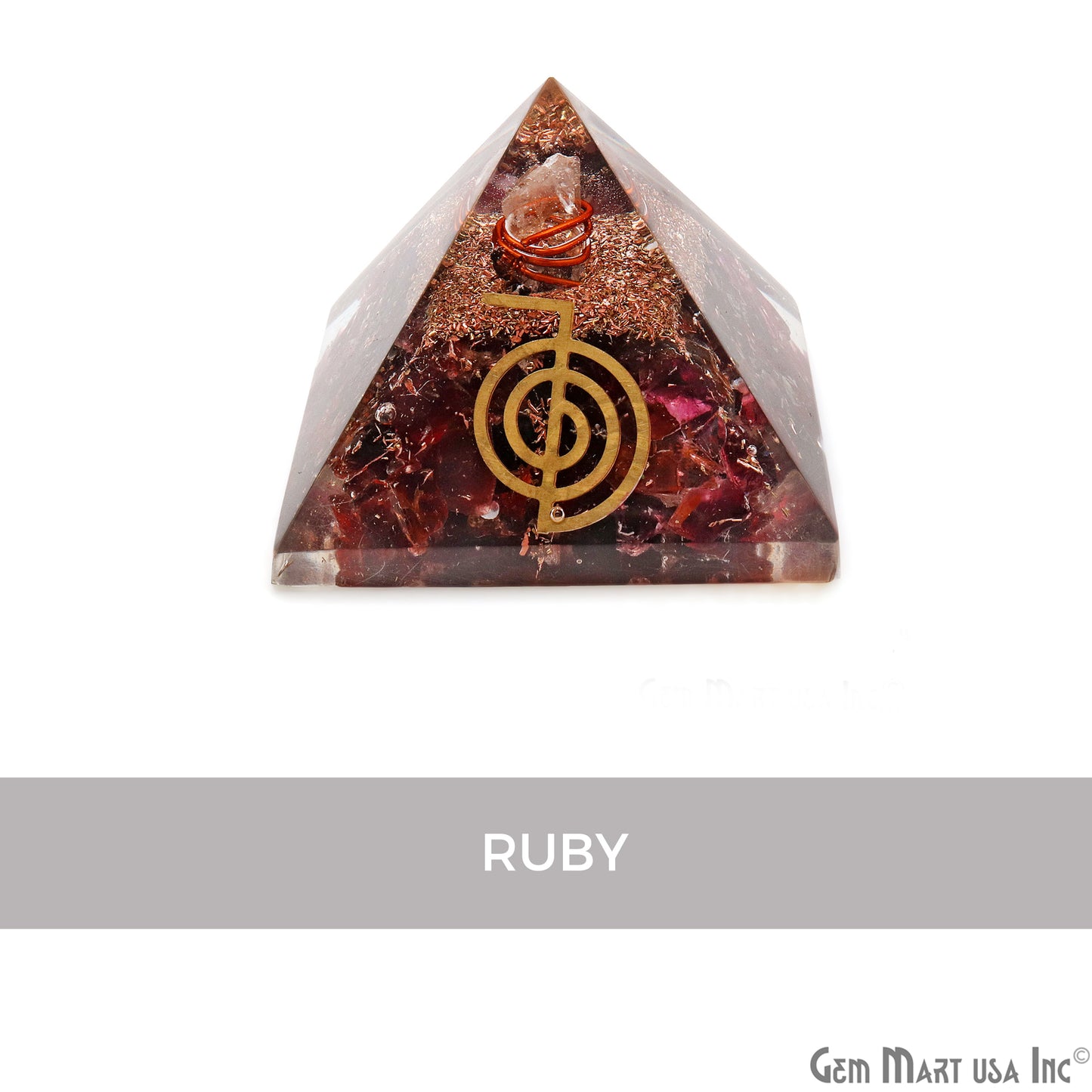 Gemstone Orgone Pyramid, 55x45mm Ornamental Home Decor, Precious Healing Gemstone, Chakra Stone, Spiritual Gemstone (Pick Stone) - GemMartUSA