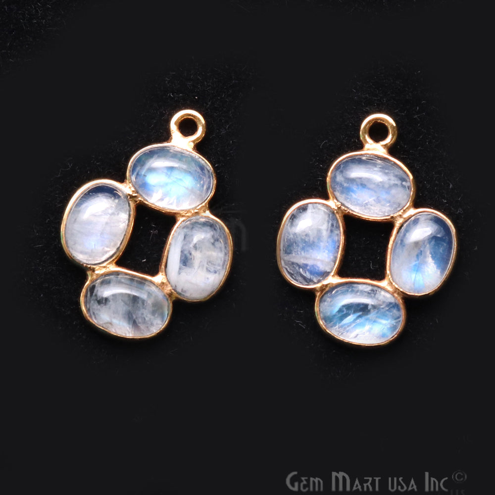 DIY Rainbow Moonstone 20x15mm Single Bail Chandelier Finding Component (Pick Your Metal) - GemMartUSA