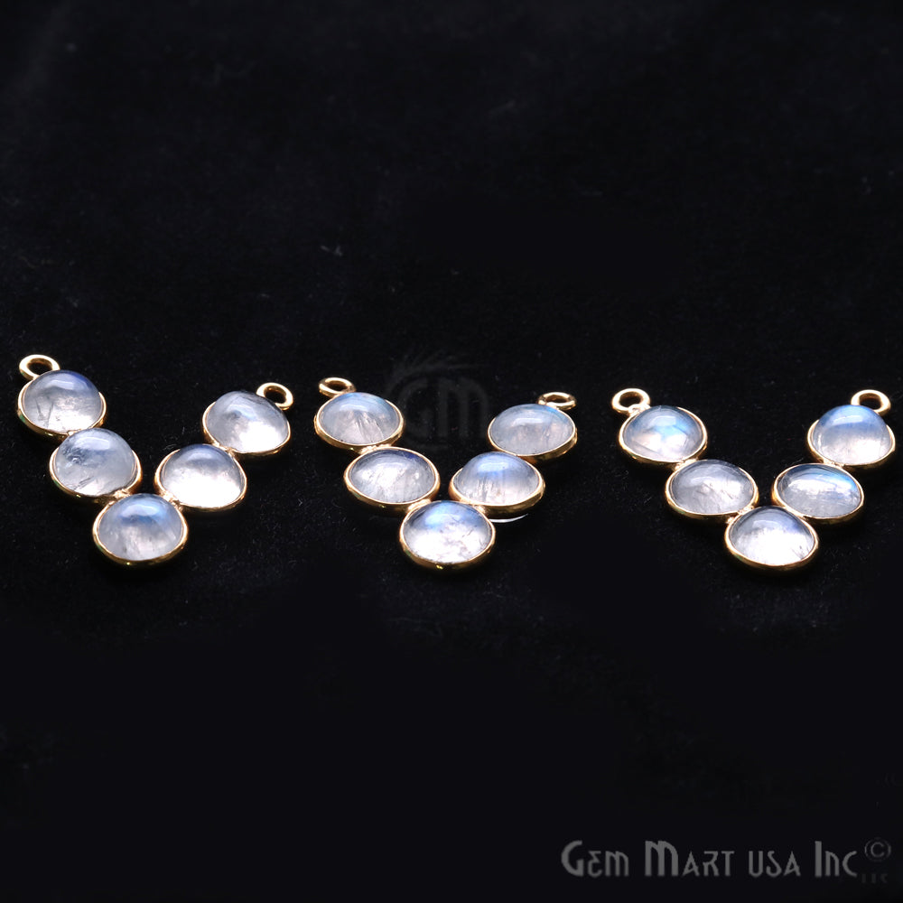 DIY Rainbow Moonstone 22x19mm Double Bail Chandelier Finding Component (Pick Your Metal) - GemMartUSA