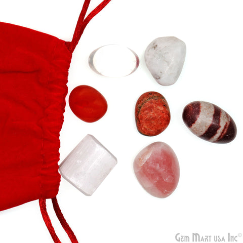 7pc Lot Tumble Stone, Multi Color Beautiful Seven Stone Set, Reiki stones, Healing crystal, Chakra Healing , 26X18MM
