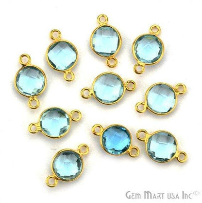 Round 8mm Gold Plated Double Bail Gemstone Connectors (Pick Your Lot Size) - GemMartUSA