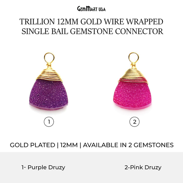 Titanium Druzy Trillion 12mm...