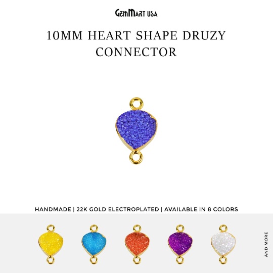 Color Gold Electroplated Druzy...