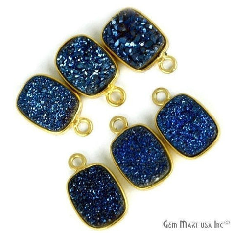 Titanium Druzy 8x10mm Octagon Shape Bezel Gemstone Connector (Pick Your Color, Bail, Plating) - GemMartUSA