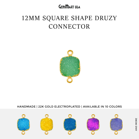 Gold Electroplated 12mm Square...