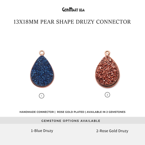 Titanium Druzy Pear 13x18mm...