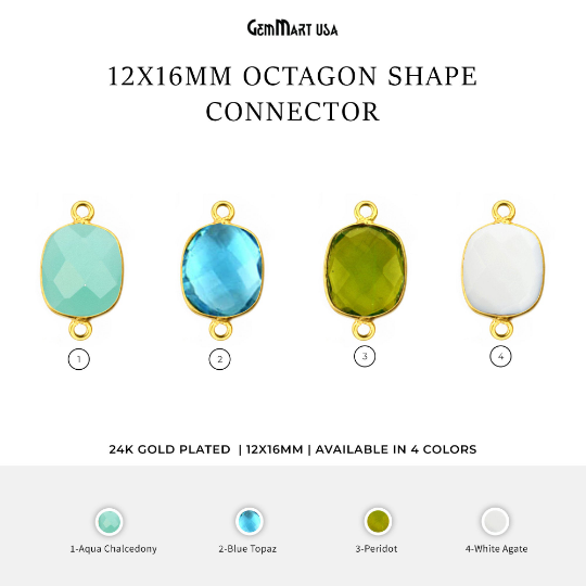 Octagon 12x16mm Double Bail...