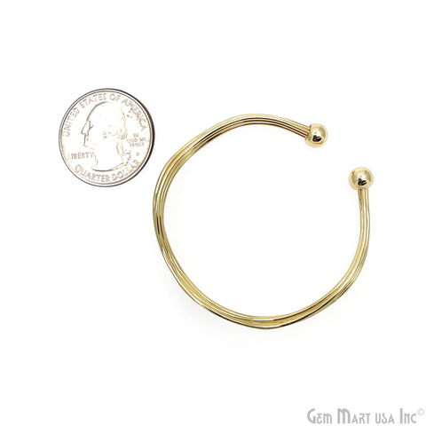 Multi Wire Cuff Bracelet, Open Cuff Bangle, Adjustable Stacking Bracelet, Knot Bangle, Minimalist Bracelet, Gold Plated Findings
