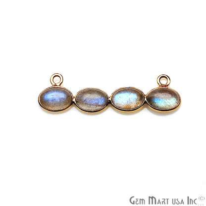 DIY, Labradorite Gold Plated 31X9mm Line Chandelier Finding Component - GemMartUSA