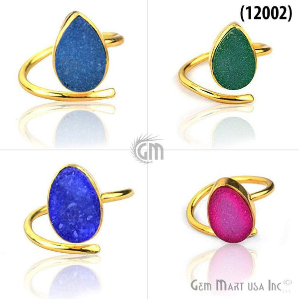 Druzy Gemstone Gold Plated...