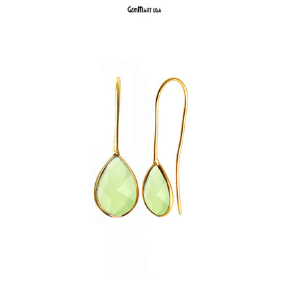 Pear Shape 31x9mm Gemstone Connector Hook Earrings