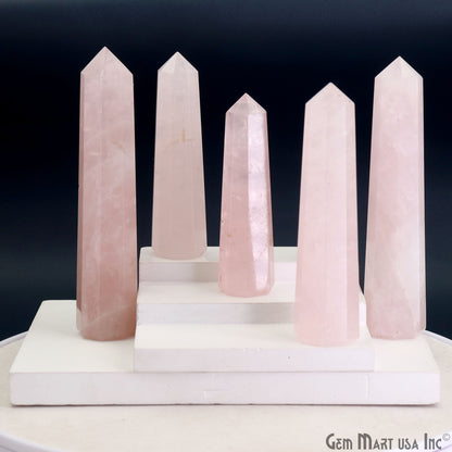 Rose Quartz Gemstone Jumbo Tower Crystal Tower Obelisk Healing Meditation Gemstones 2-3 Inch