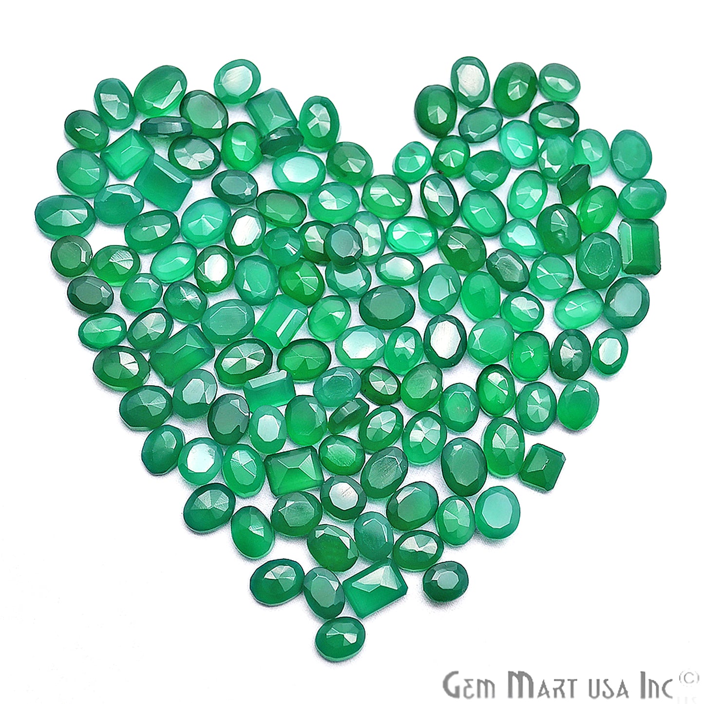 50 Carat Green Onyx Mix Shape Wholesale Loose Gemstones - GemMartUSA