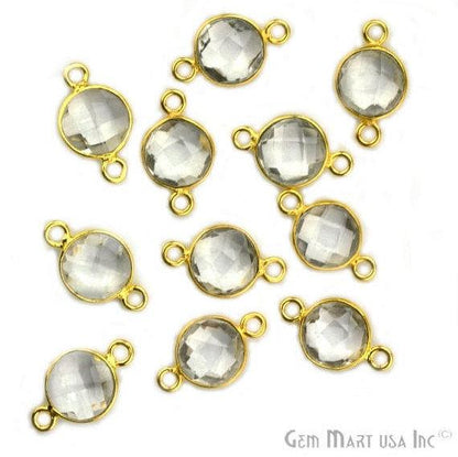 Round 8mm Gold Plated Double Bail Gemstone Connectors (Pick Your Lot Size) - GemMartUSA