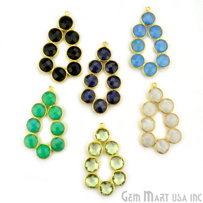 DIY 41x25mm Gold Plated Gemstone Bezel Component 1PC