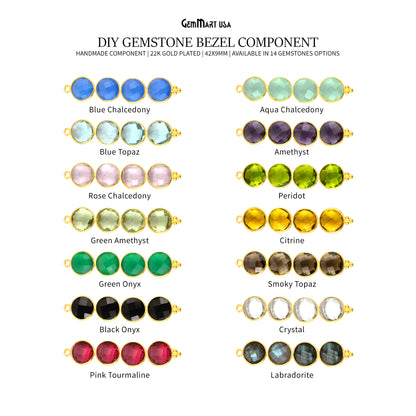 DIY Gemstone 42x9mm Bezel Component Gold Plated