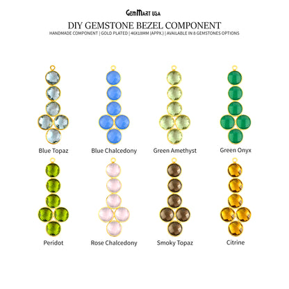 DIY 46x18mm Gold Plated Gemstone Bezel Component (1pc)