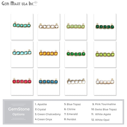 DIY Gemstone 35x10mm Gold Plated Chandelier Finding Component (Pick Your Gemstone) - GemMartUSA