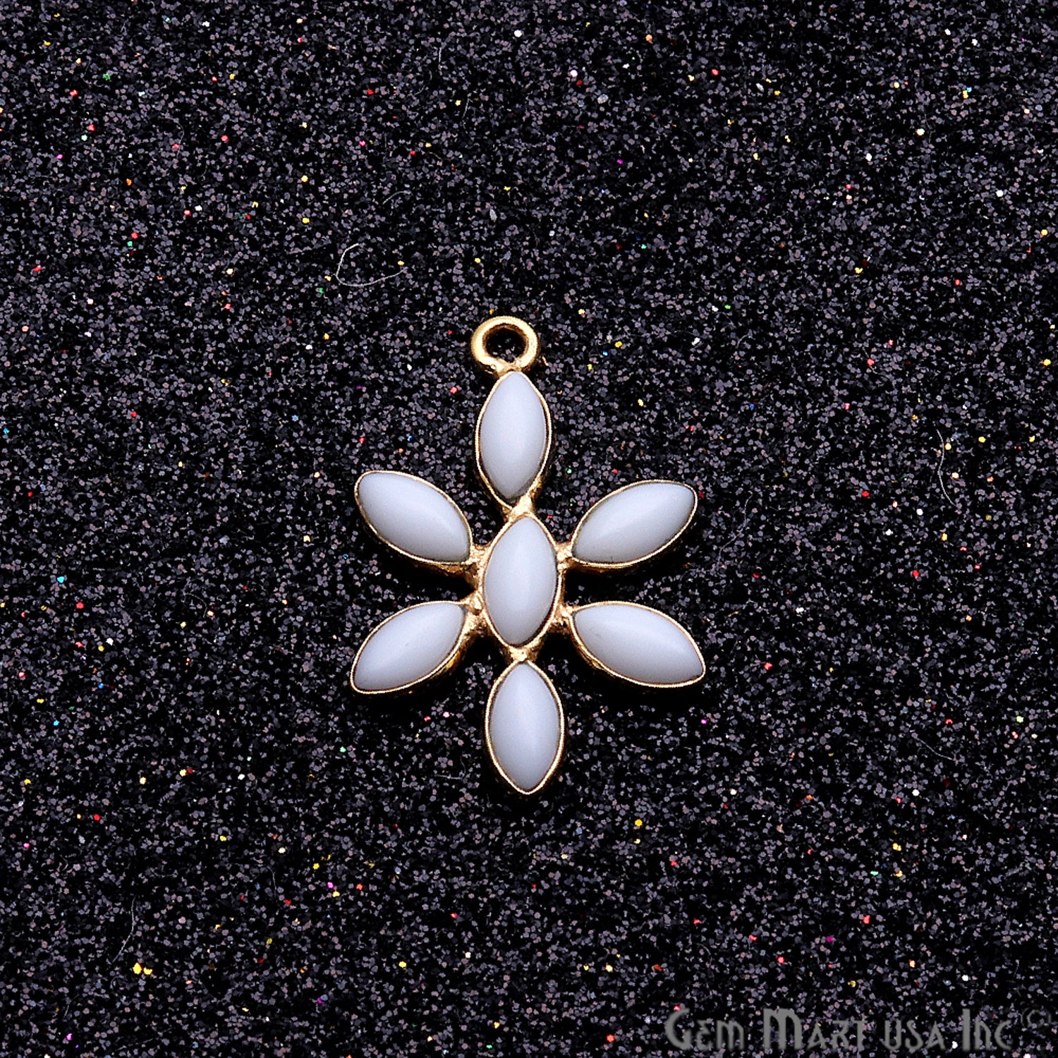DIY White Agate 23x17mm Gold Plated Chandelier Finding Component - GemMartUSA