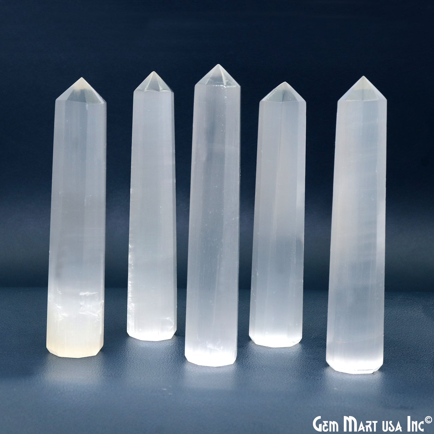 Selenite Gemstone Jumbo Tower Crystal Tower Obelisk Healing Meditation Gemstones 4-5 Inch