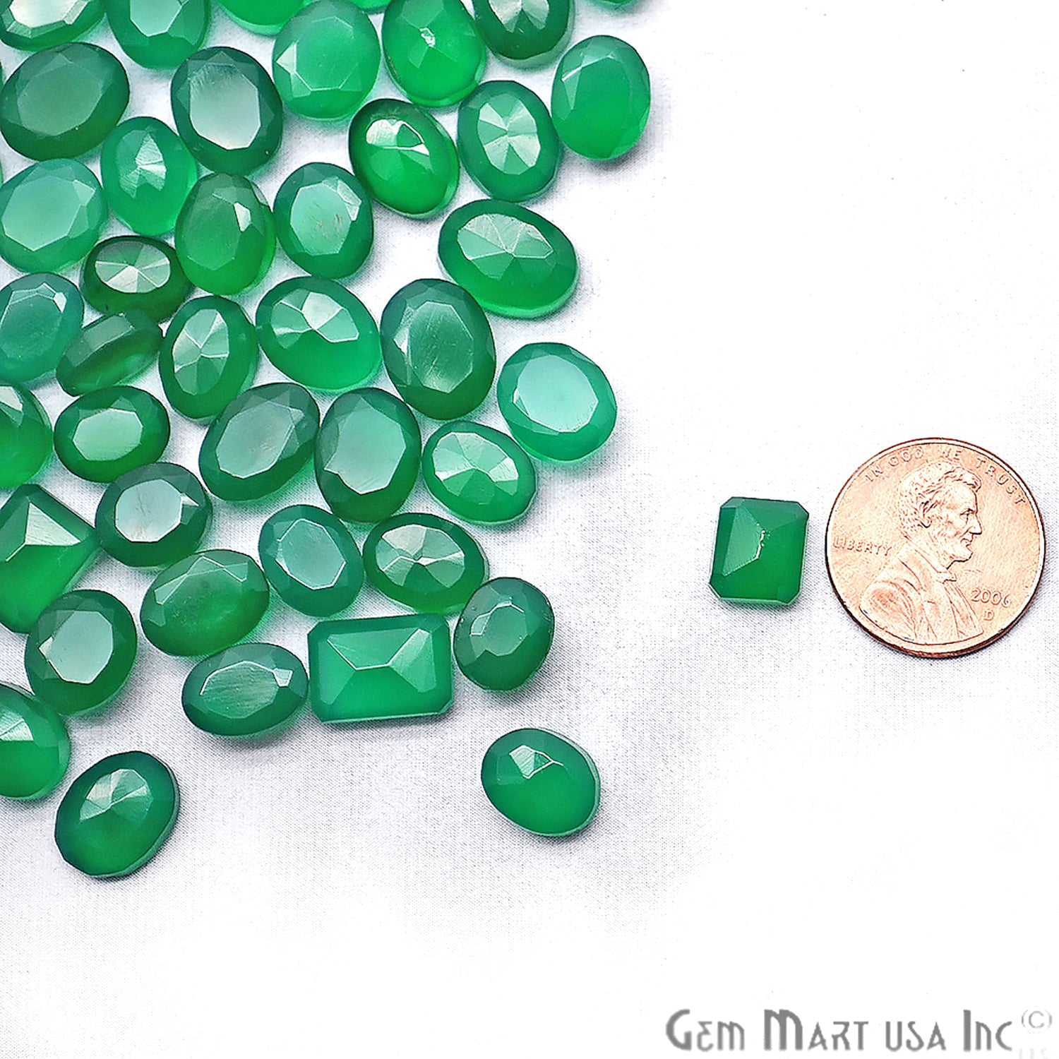 50 Carat Green Onyx Mix Shape Wholesale Loose Gemstones - GemMartUSA