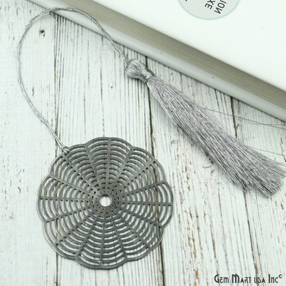 Metal Web Bookmark With Tassel. Oxidized Bookmark, Reader Gift, Handmade Bookmark, Page Marker, Aesthetic Gift. 56mm