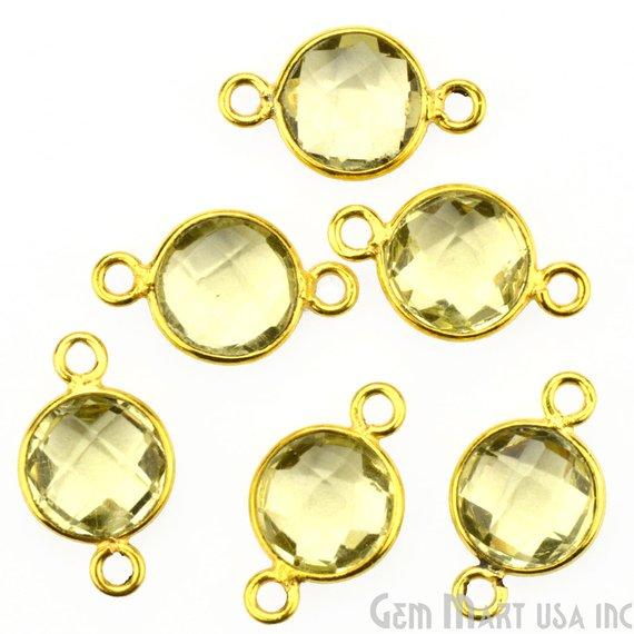 Round 8mm Gold Plated Double Bail Gemstone Connectors (Pick Your Lot Size) - GemMartUSA