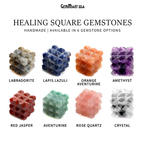 Square 23mm Scared Geometric Metaphysical Healing Gemstone (Pick Stone)