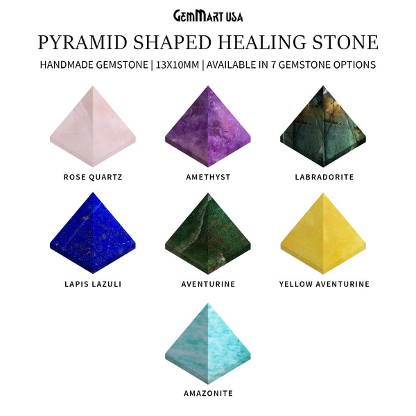 Healing Gemstone Pyramid 13x10mm...
