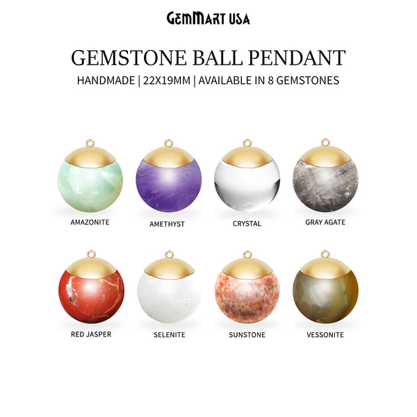 Gemstone Ball Connector 22x19mm...