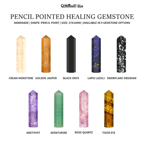 Gemstone Pencil Pointed 37x10mm Spiritual Stone Jewelry (Pick Stone)