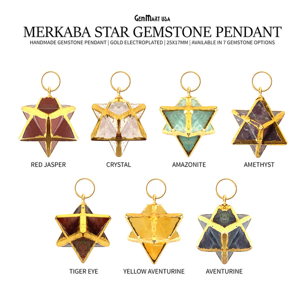 Merkaba Star 25x17mm Gold...