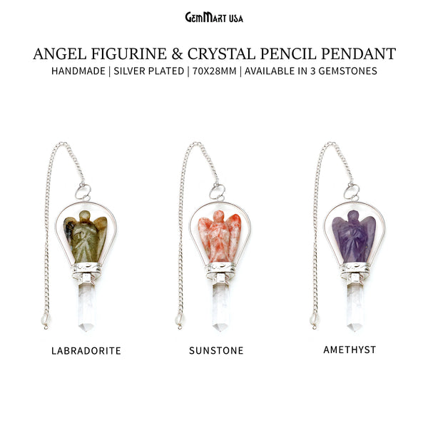 Gemstone Angel Figurine &...