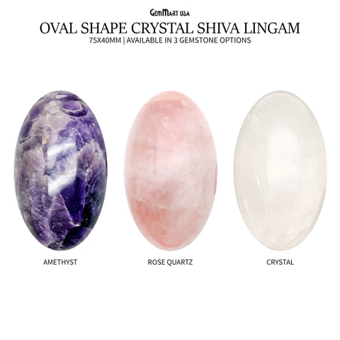Crystal Shiva Lingam 75x40mm Oval Healing Crystals And Stones